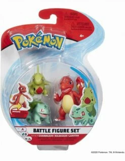 Pokemon - Charmeleon, Bulbasaur & Larvitar 3-Pack Battle Figures (8cm)